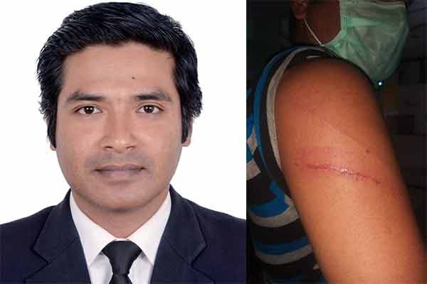 রাজধানীতে সাংবাদিক তুহিনকে পুলিশের মারধর