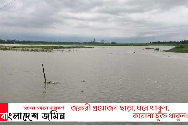 যমুনা নদীর পানি বিপদসীমার ওপর দিয়ে প্রবাহিত