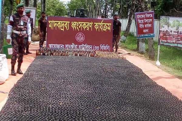 সাতক্ষীরায় ২ কোটি টাকার মাদক দ্রব্য ধ্বংস