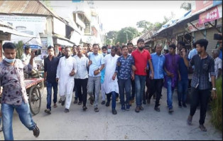বিএনপি নেত্রী শ্যামা ওবায়েদের বিরুদ্ধে সালথায় বিক্ষোভ মিছিল 