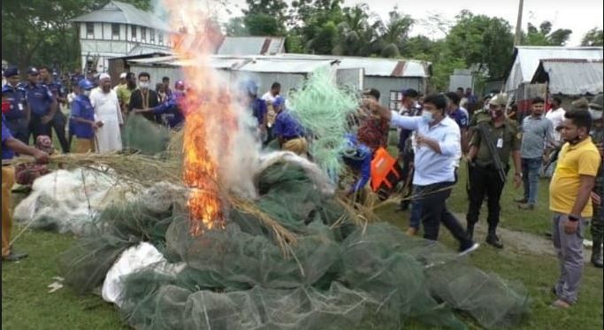 মা ইলিশ রক্ষায় ব্যতিক্রমধর্মী অভিযানঃ শিবচরের চরাঞ্চলে ৩ টি সংরক্ষন আস্তানার সন্ধান,৫ ট্রলার জব্দ