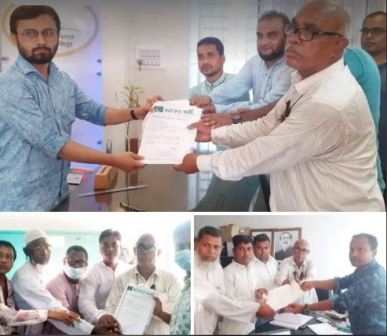 সালথায় তিনটি ইউনিয়নে চেয়ারম্যান পদে জাকের পার্টির মনোনয়নপত্র দাখিল