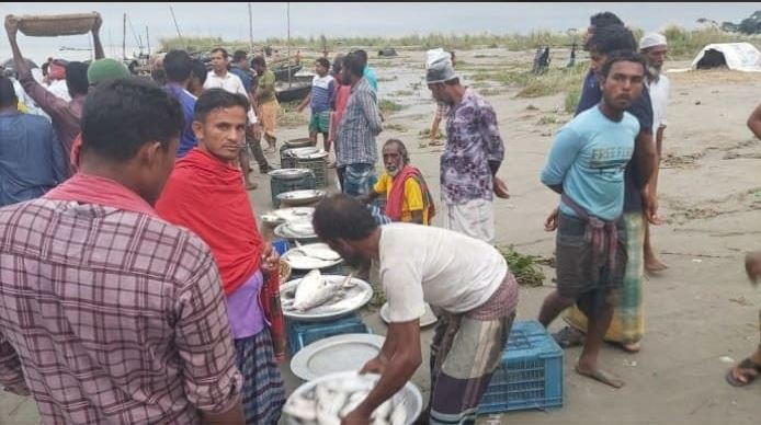 পদ্মা ও সংলগ্ন চরে আইন শৃঙ্খলা বাহিনী স্থায়ীভাবে মোতায়েন না থাকায় ইলিশ বিক্রি চলছেই