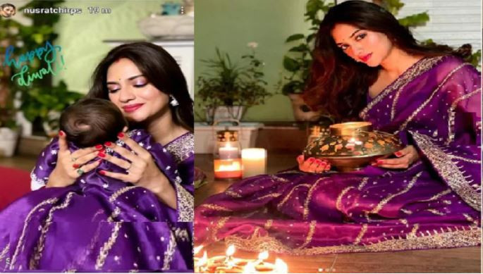 পুত্র ঈশানকে ভক্তদের সামনে আনলেন নুসরাত