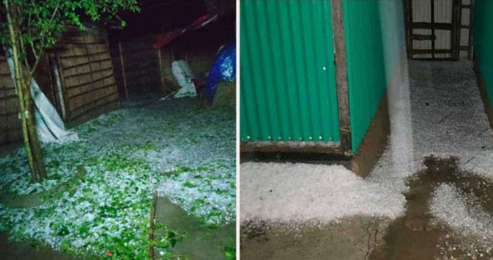 চাঁপাইনবাবগঞ্জে শিলাবৃষ্টি 