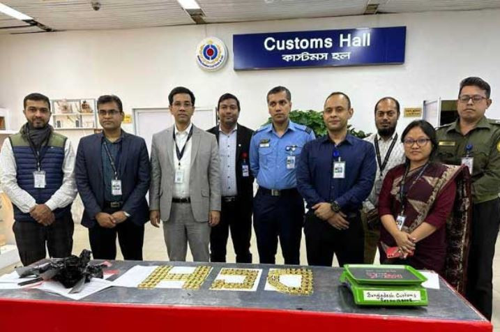 শাহজালাল বিমানবন্দর থেকে ১৪ কেজি স্বর্ণ উদ্ধার