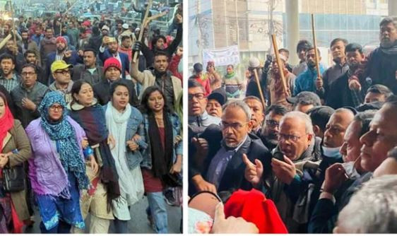 রাজধানীতে রিজভীর নেতৃত্বে লাঠি মিছিল 