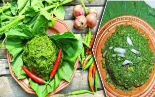 জিভে পানি আনা লাউ পাতা ভর্তা