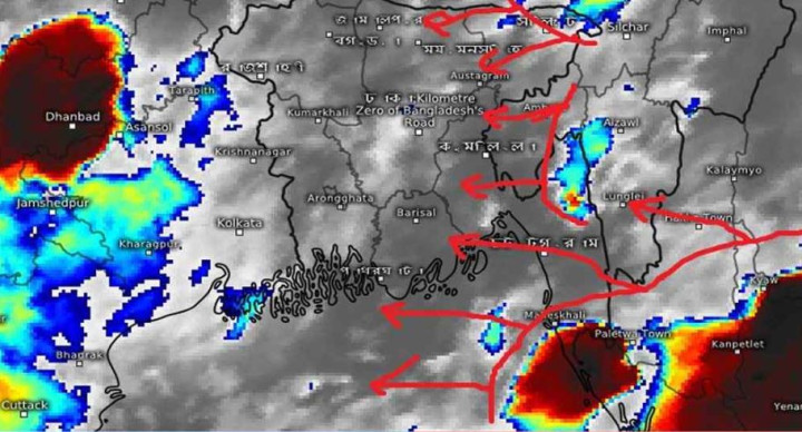 বজ্রপাত ও ভারী বৃষ্টিপাতের আভাস