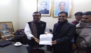 মেয়র খোকনের হাতে চিঠি তুলে দিলেন কাদের